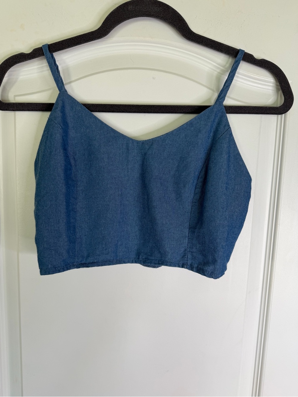 SHEIN Blue Denim Y2K Festival Crop Cami Top. Size S